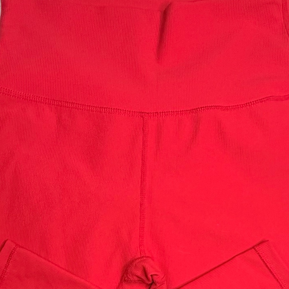 Wilo the Label Ribbed High-Waisted Leggings•Fire Red - Picture 8 of 11